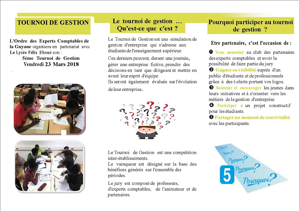 Flyer Tournoi de Gestion 2018